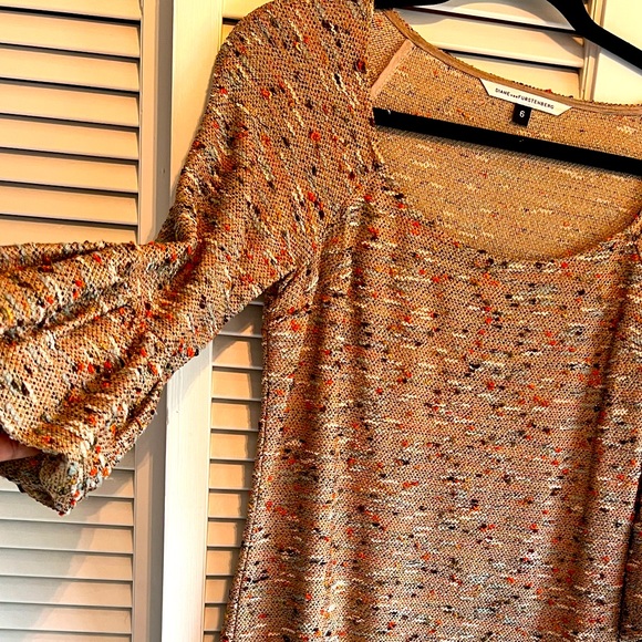 Diana Von Furstenberg cocktail, wedding, guest, spring, gold vintage vibe, midi - Picture 4 of 6